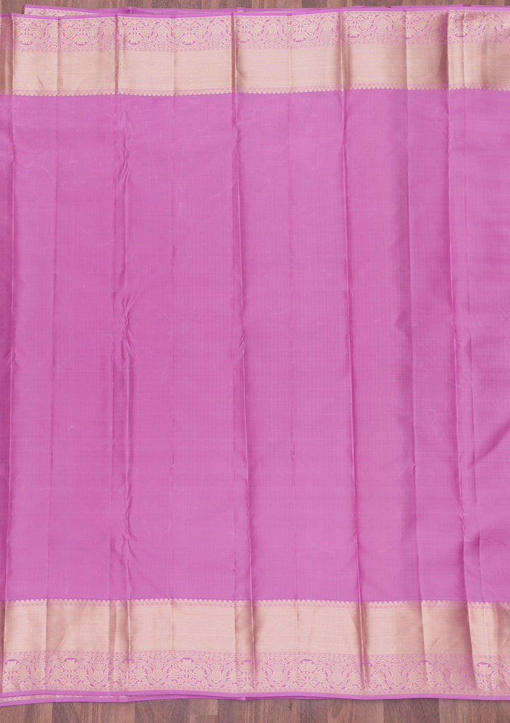 Lavender Zariwork Kanjivaram Pure Silk Saree