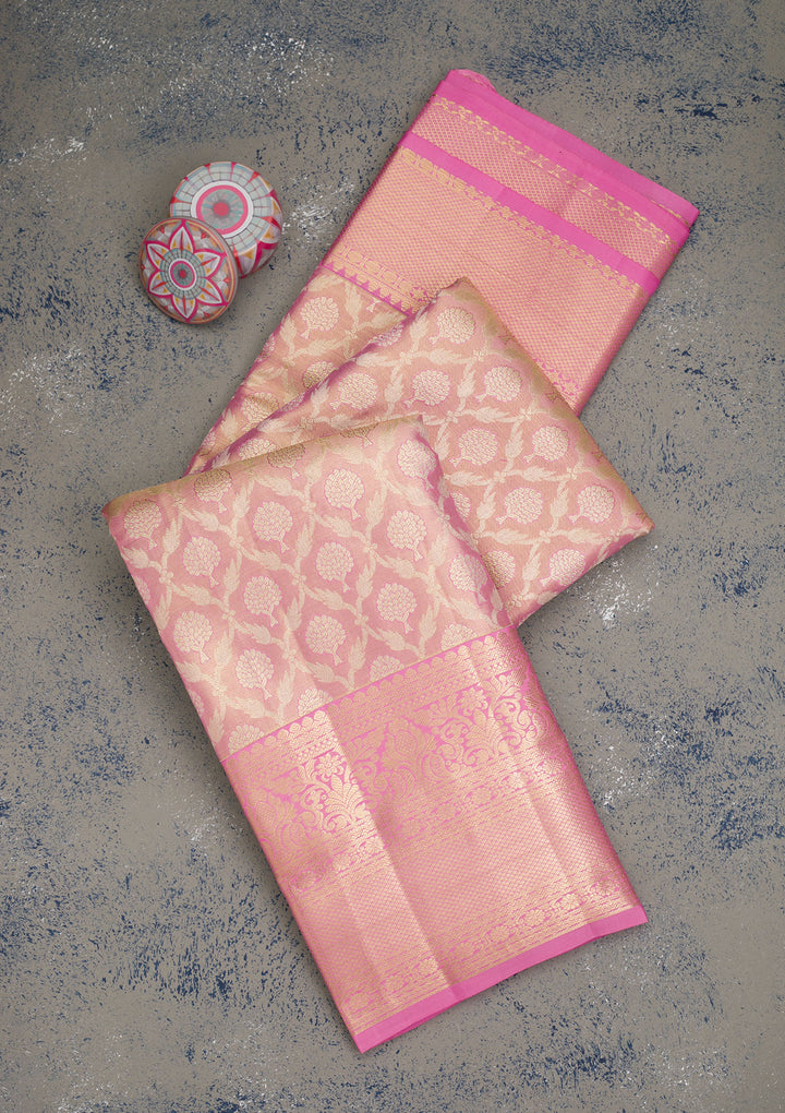 Lavender Zariwork Kanjivaram Pure Silk Saree