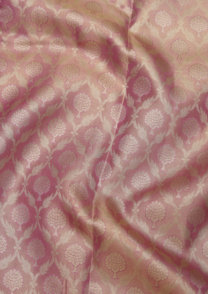 Lavender Zariwork Kanjivaram Pure Silk Saree