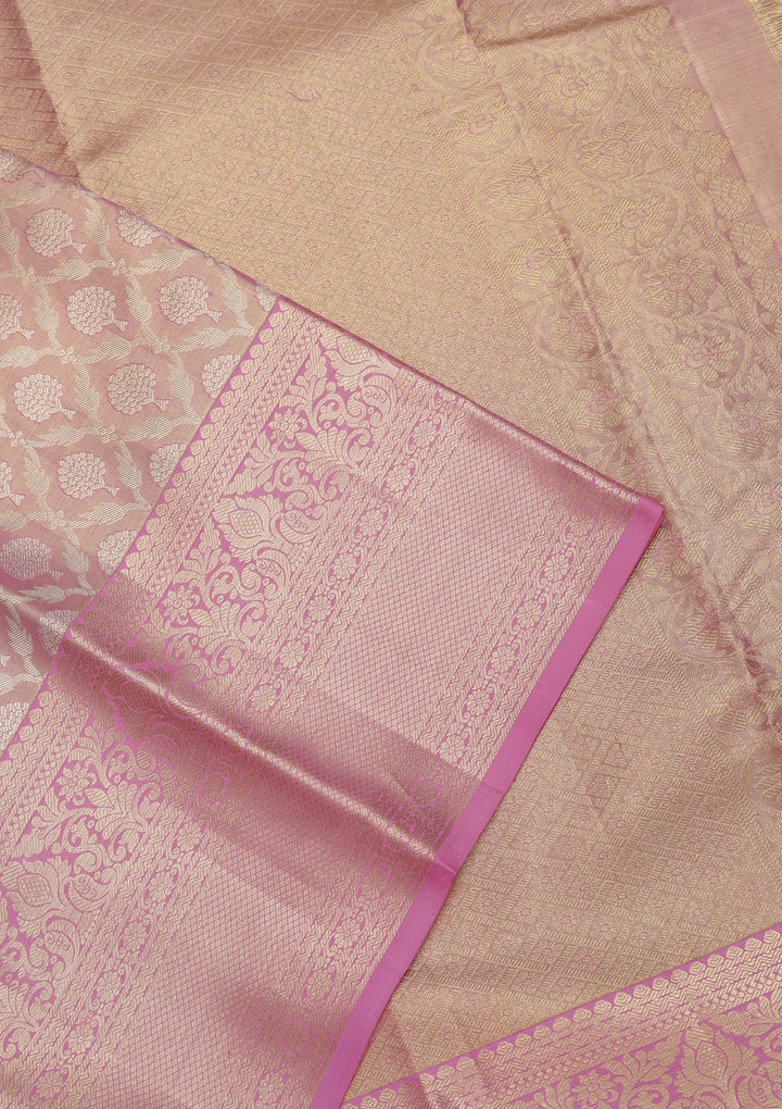 Lavender Zariwork Kanjivaram Pure Silk Saree