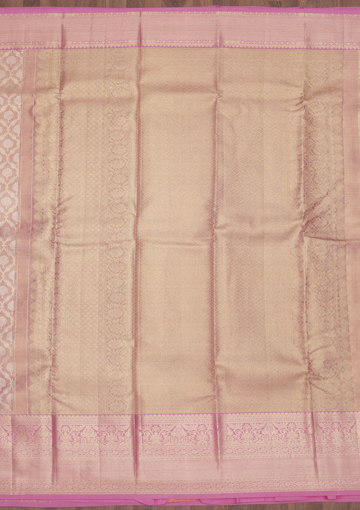 Lavender Zariwork Kanjivaram Pure Silk Saree