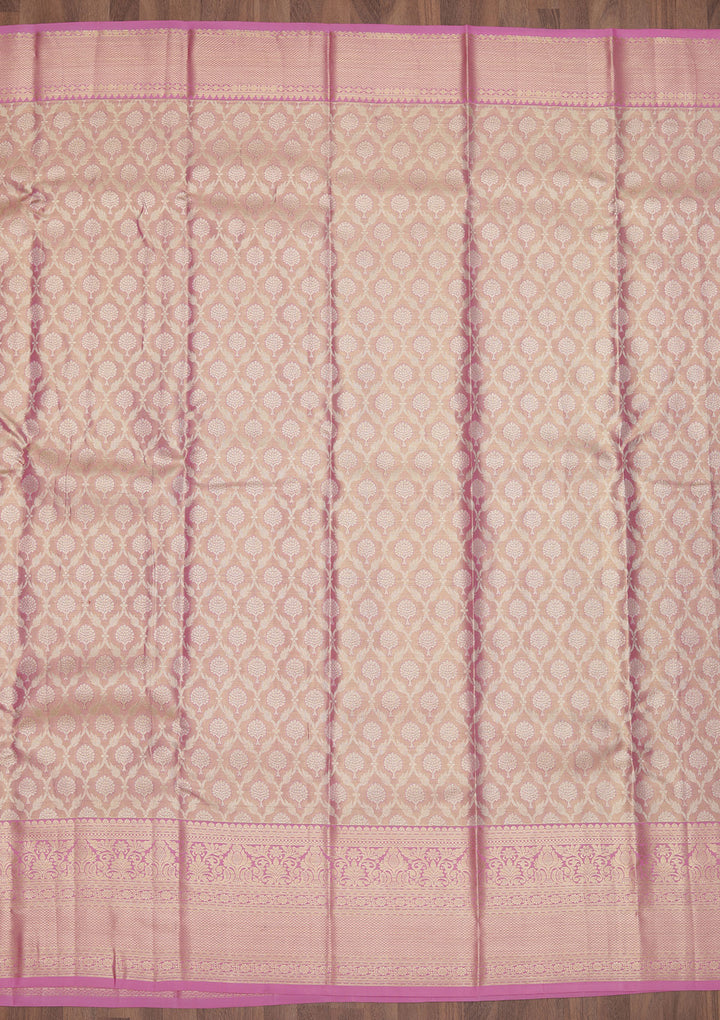 Lavender Zariwork Kanjivaram Pure Silk Saree