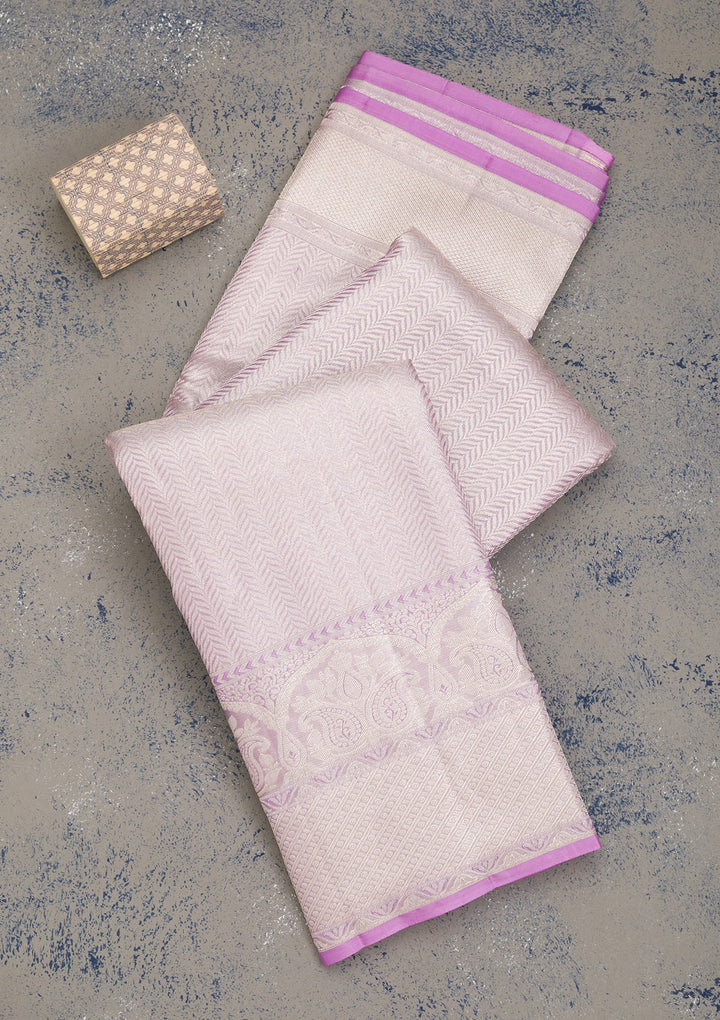 Lavender Zariwork Pure Silk Saree