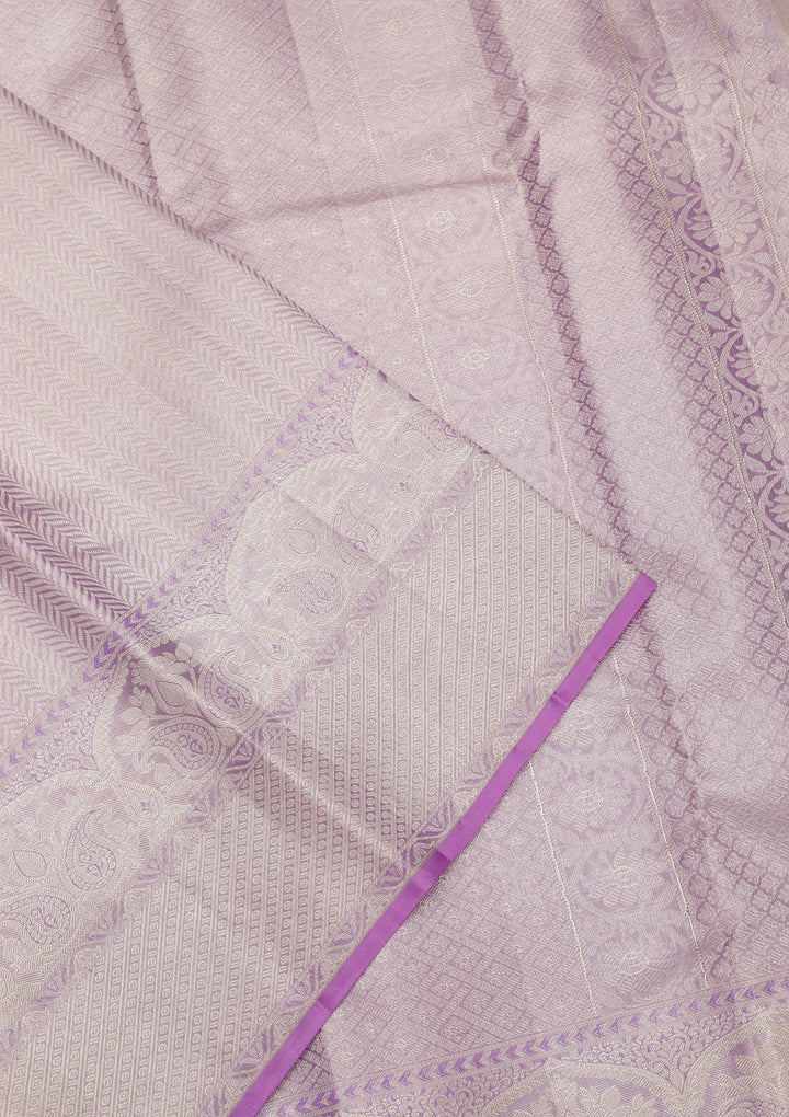 Lavender Zariwork Pure Silk Saree