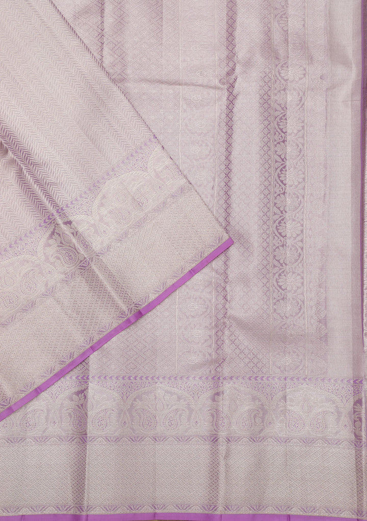 Lavender Zariwork Pure Silk Saree