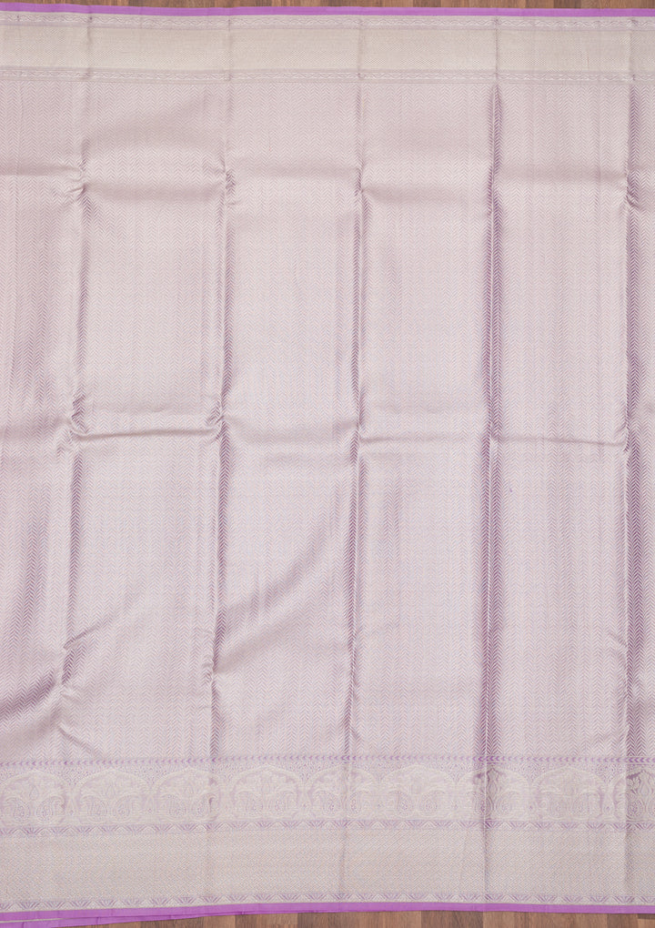 Lavender Zariwork Pure Silk Saree