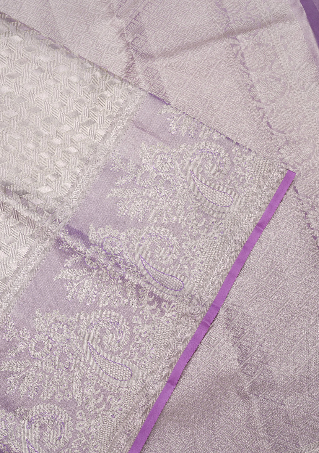 Lavender Zariwork Kanjivaram Pure Silk Saree