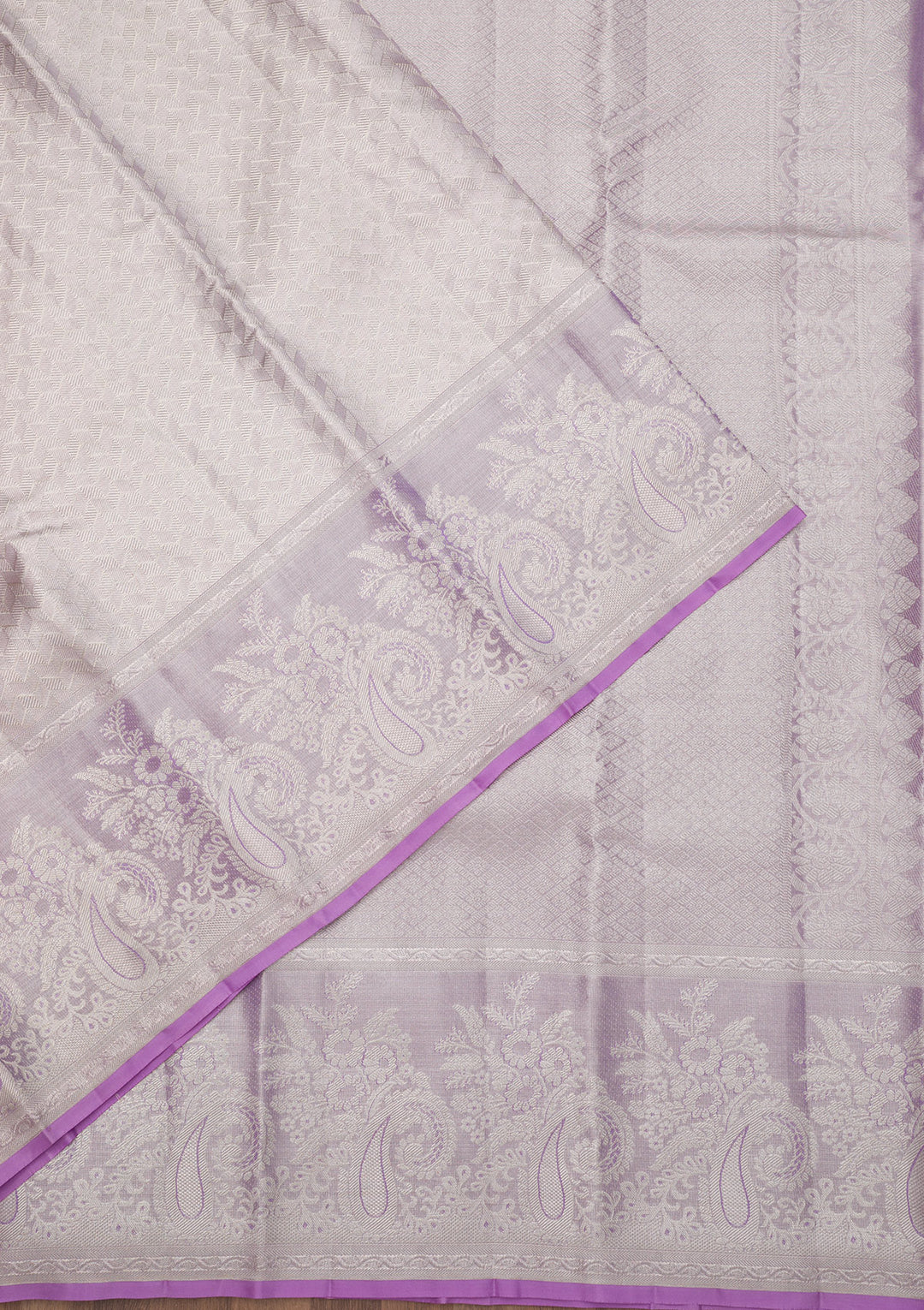 Lavender Zariwork Kanjivaram Pure Silk Saree