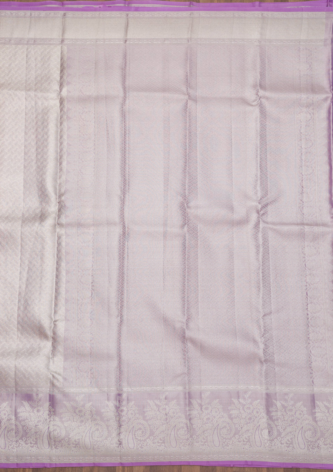 Lavender Zariwork Kanjivaram Pure Silk Saree