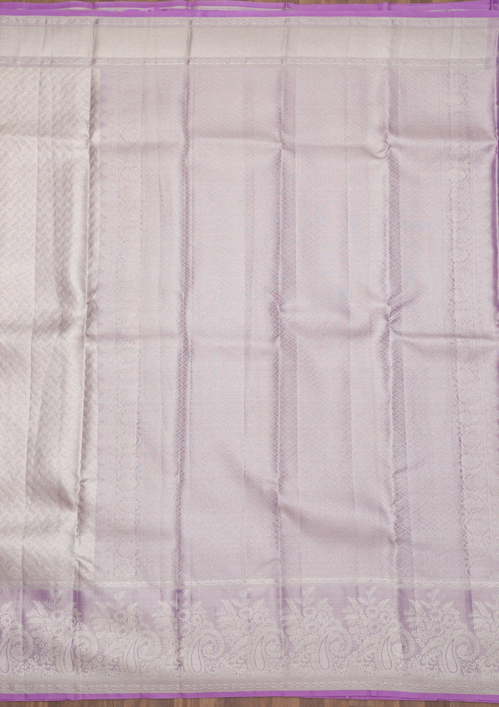 Lavender Zariwork Kanjivaram Pure Silk Saree
