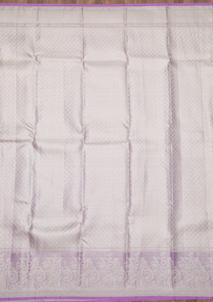 Lavender Zariwork Kanjivaram Pure Silk Saree