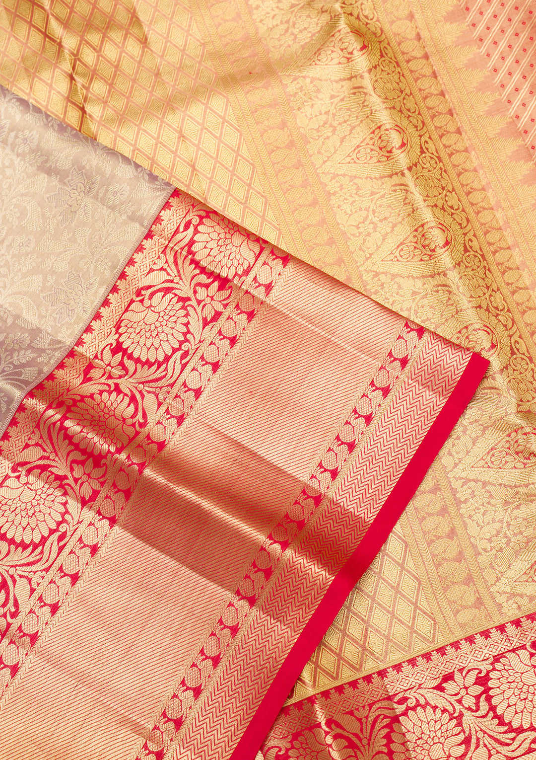 Lavender Zariwork Pure Silk Saree