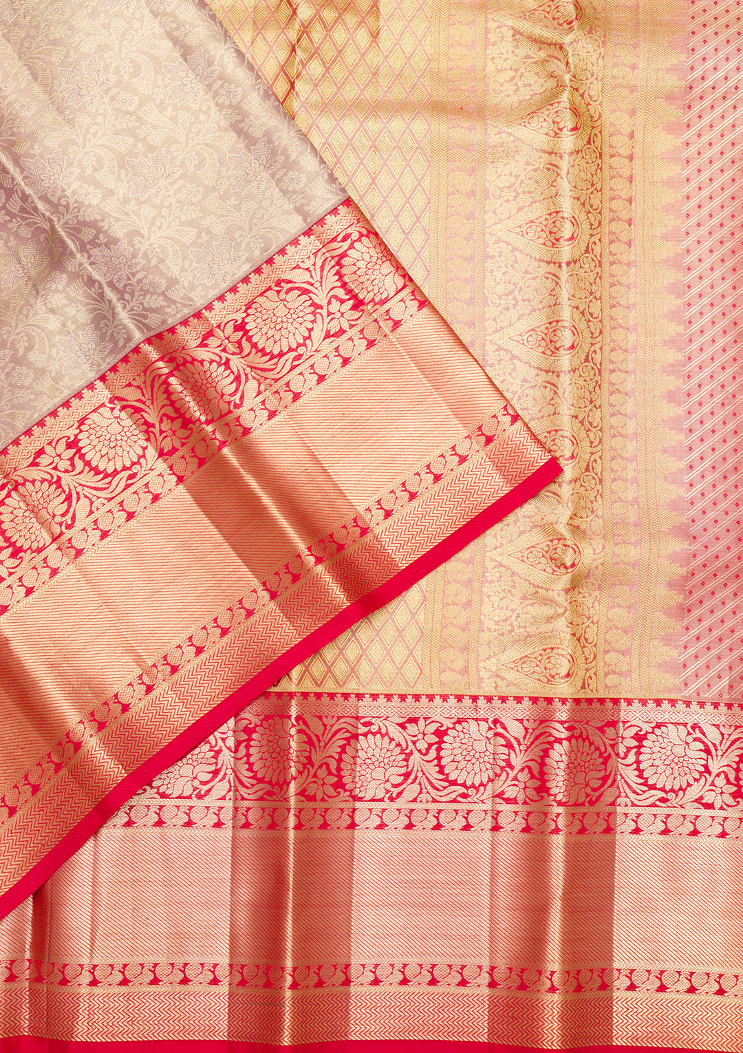 Lavender Zariwork Pure Silk Saree
