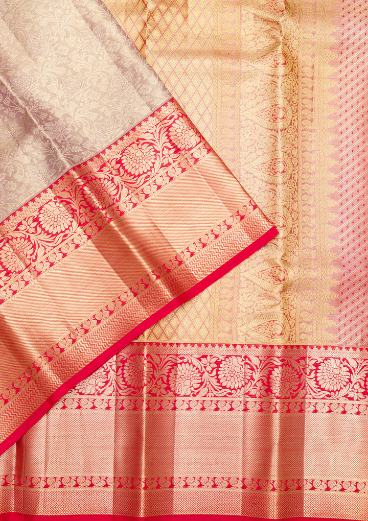 Lavender Zariwork Pure Silk Saree