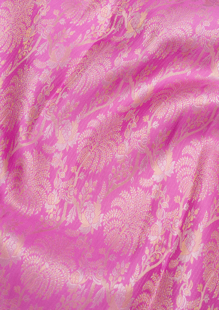 Lavender Zariwork Pure Silk Saree