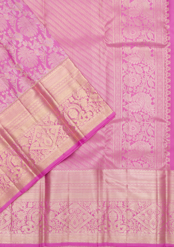 Lavender Zariwork Pure Silk Saree