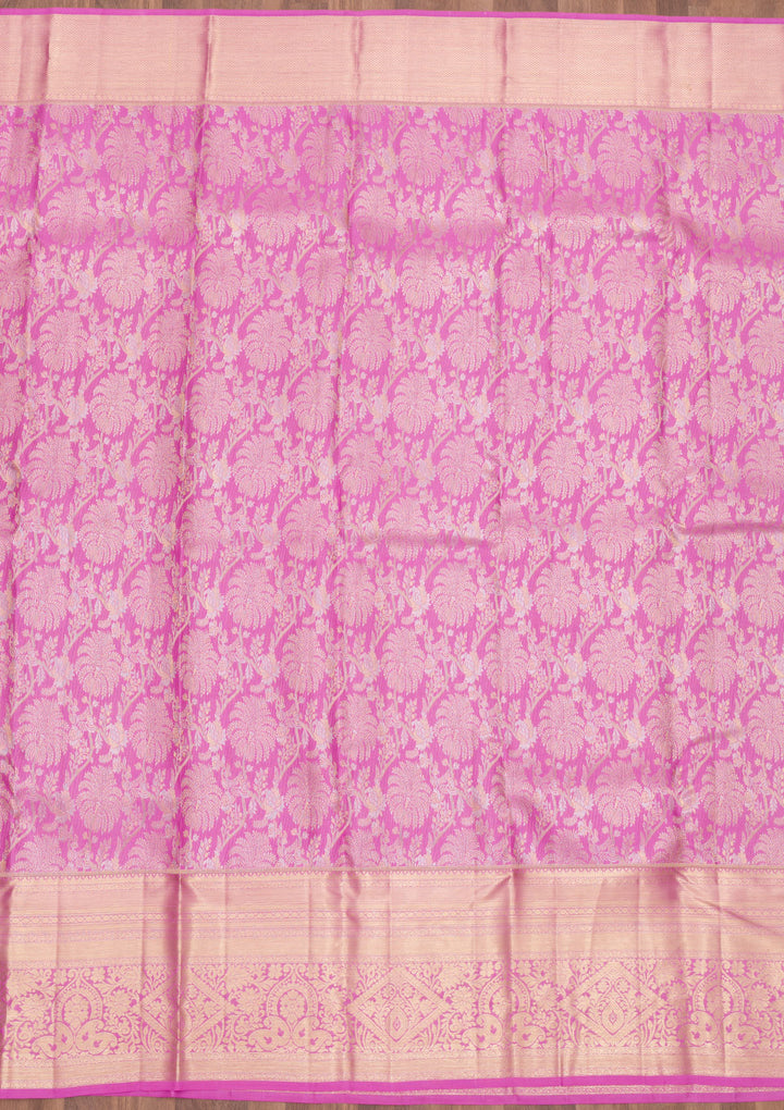 Lavender Zariwork Pure Silk Saree