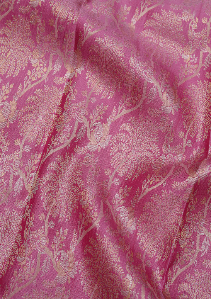 Lavender Zariwork Kanjivaram Pure Silk Saree