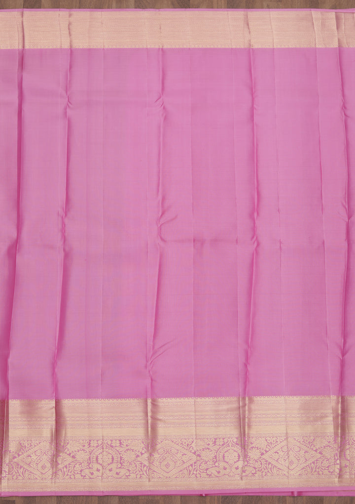 Lavender Zariwork Kanjivaram Pure Silk Saree