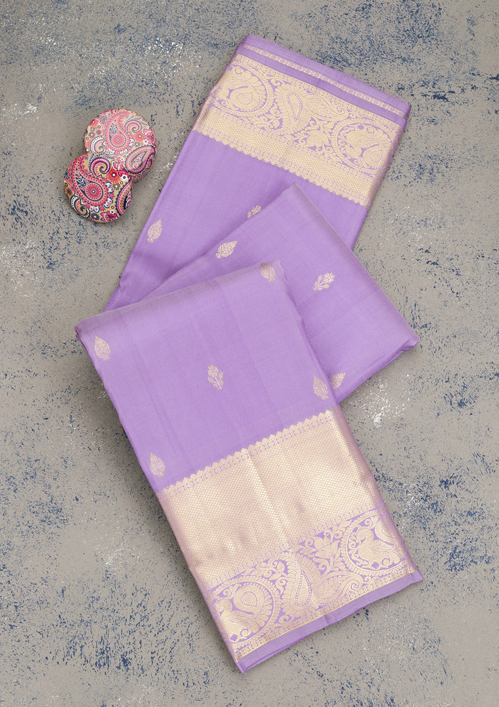 Lavender Zariwork Pure Silk Saree