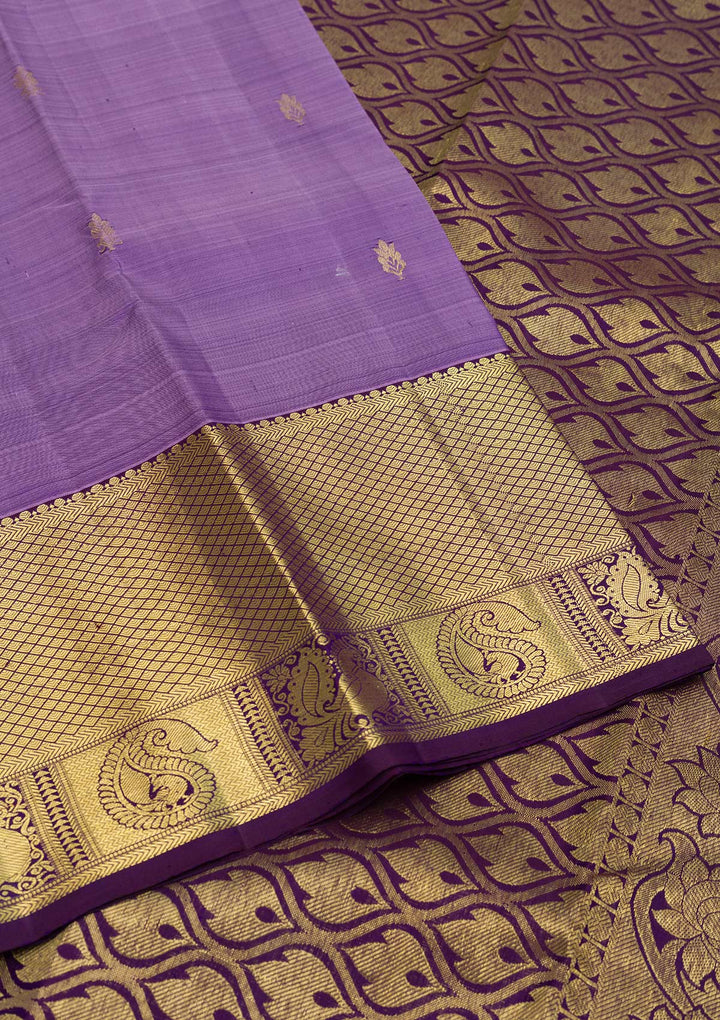 Lavender Zariwork Kanjivaram Pure Silk Saree