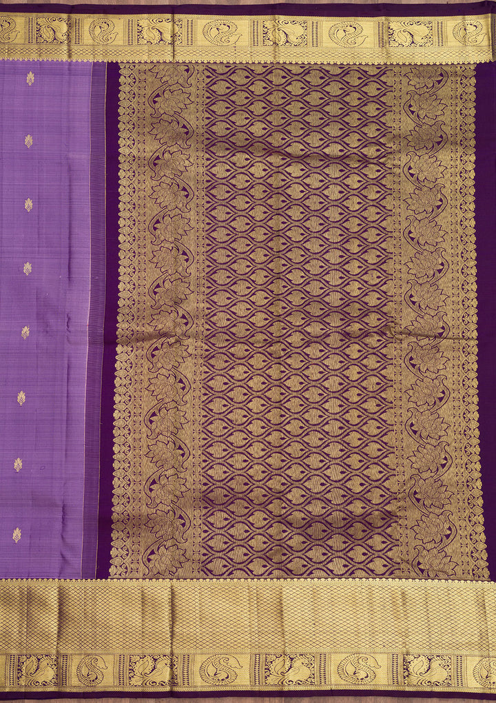Lavender Zariwork Kanjivaram Pure Silk Saree