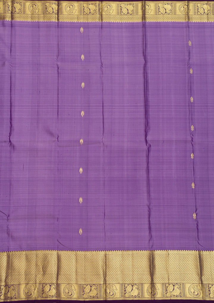 Lavender Zariwork Kanjivaram Pure Silk Saree