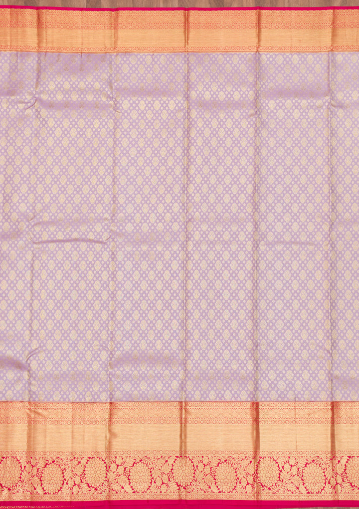 Lavender Zariwork Kanjivaram Pure Silk Saree