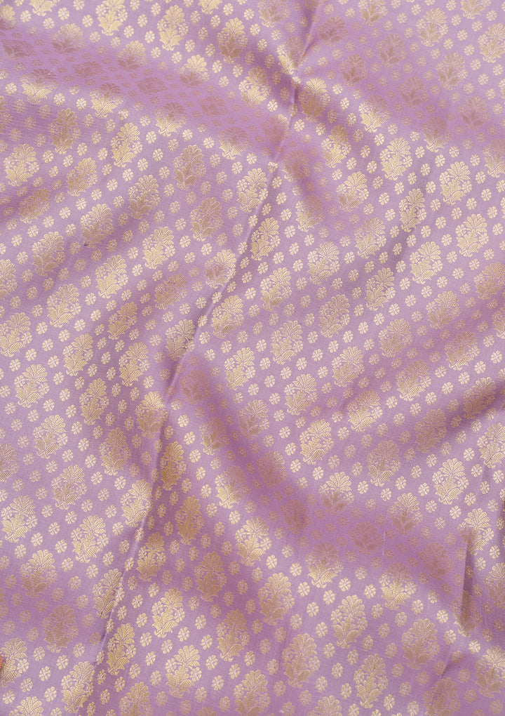 Lavender Zariwork Kanjivaram Pure Silk Saree