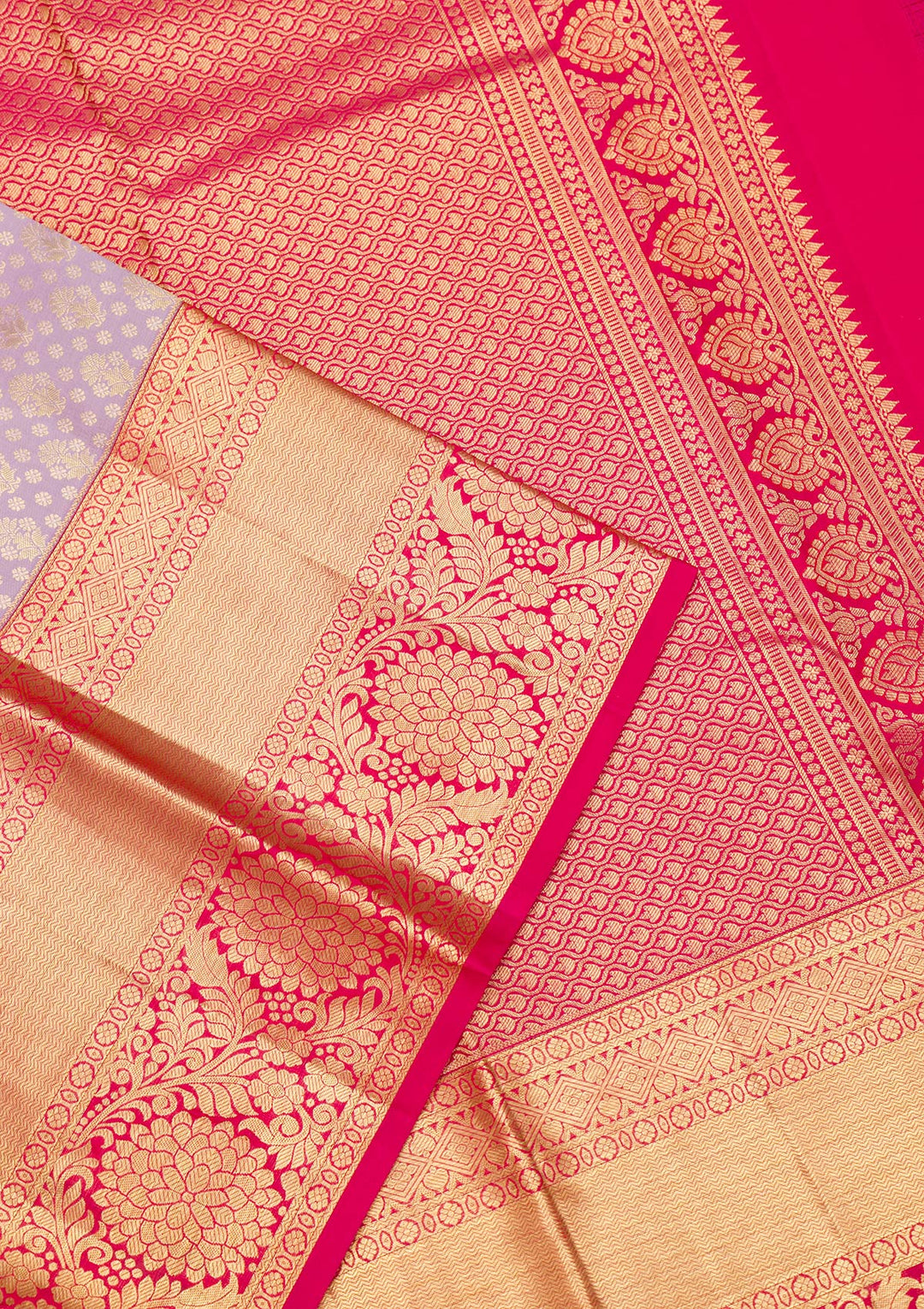 Lavender Zariwork Kanjivaram Pure Silk Saree