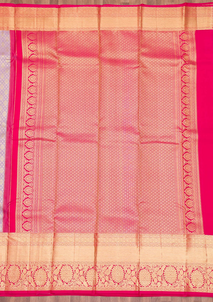 Lavender Zariwork Kanjivaram Pure Silk Saree
