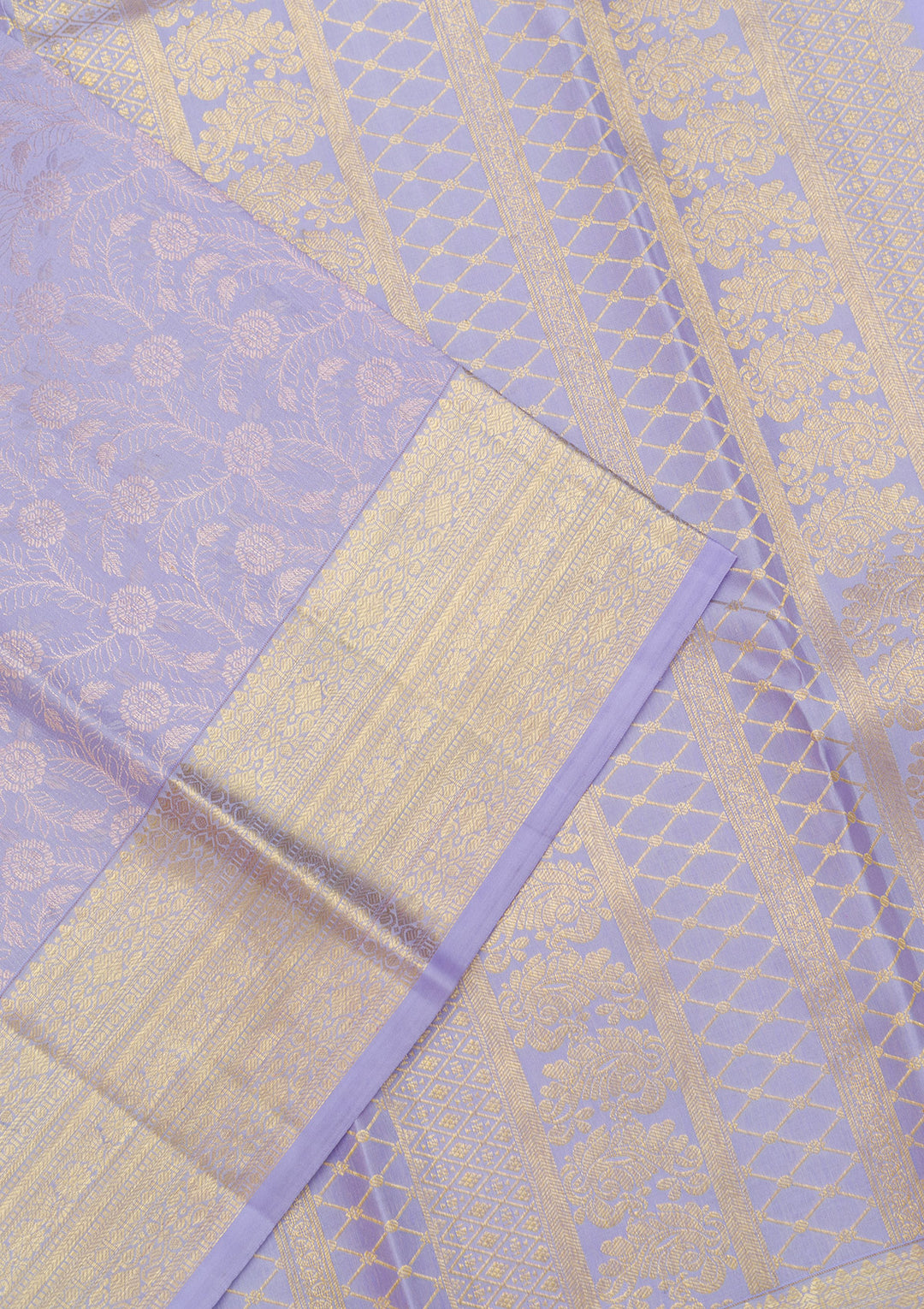 Lavender Zariwork Pure Silk Saree