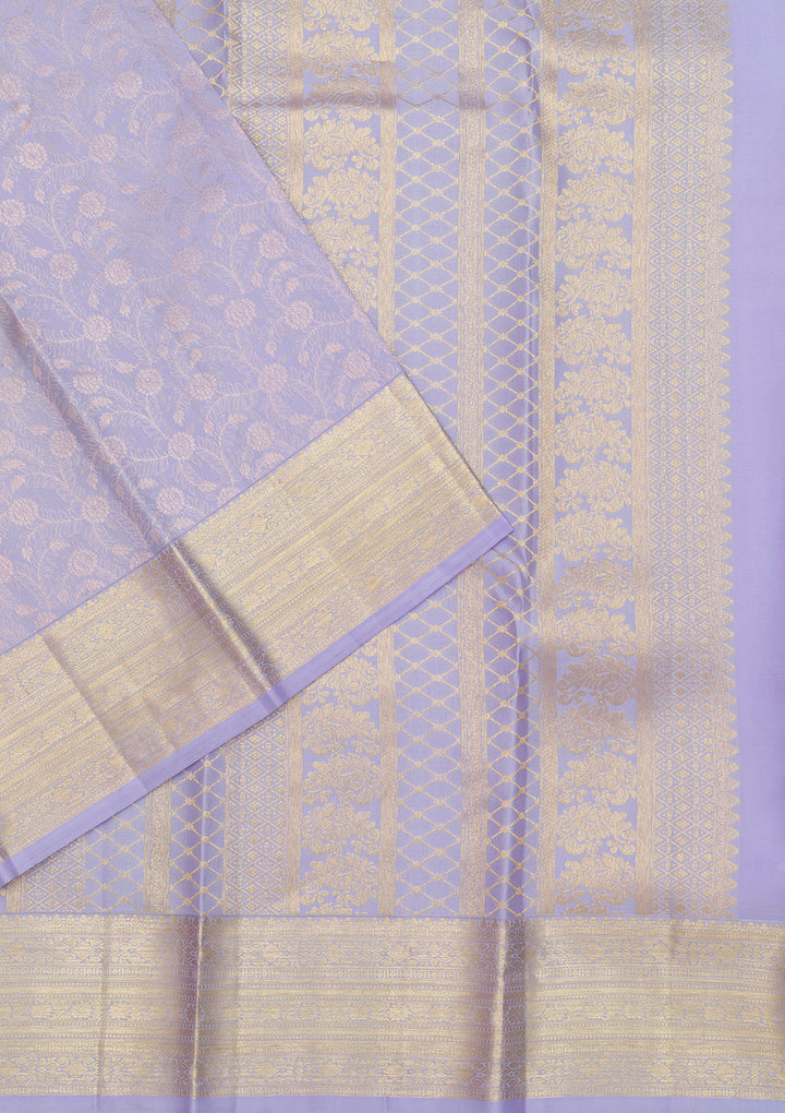 Lavender Zariwork Pure Silk Saree