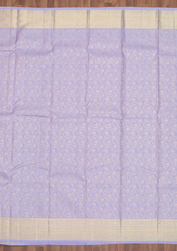 Lavender Zariwork Pure Silk Saree