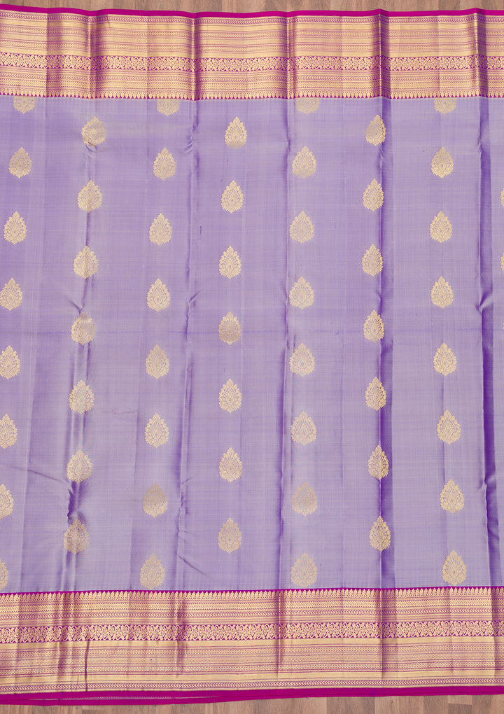 Lavender Zariwork Banarasi Pure Silk Saree