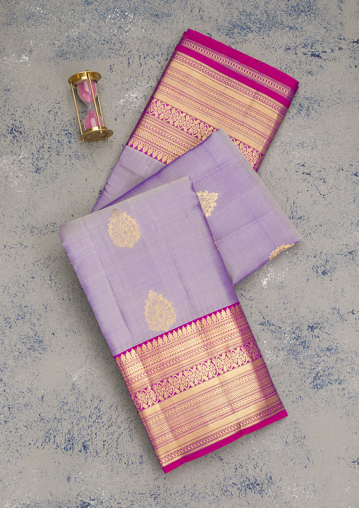 Lavender Zariwork Banarasi Pure Silk Saree