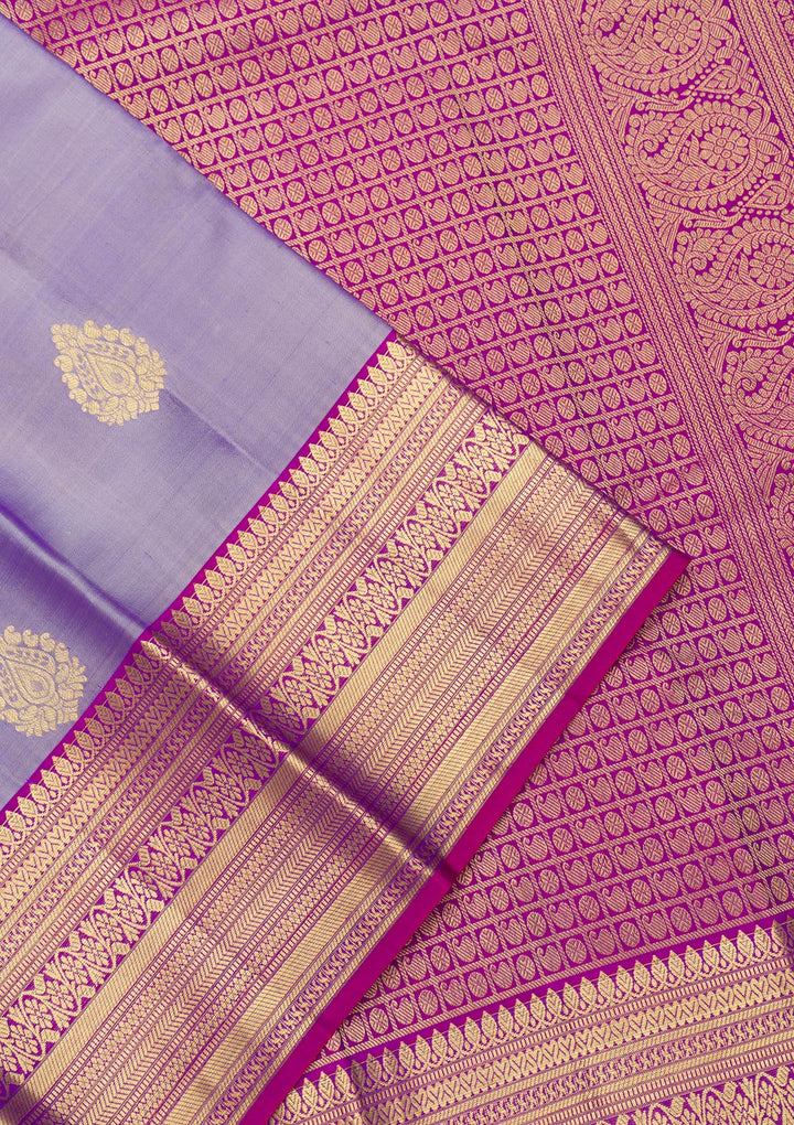 Lavender Zariwork Banarasi Pure Silk Saree