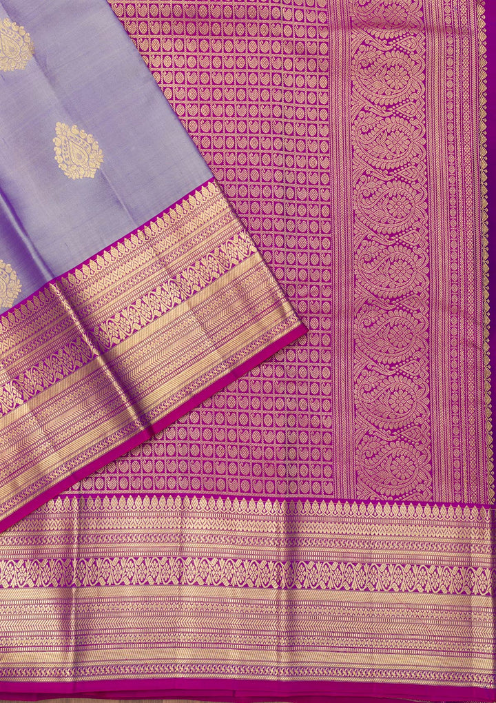 Lavender Zariwork Banarasi Pure Silk Saree