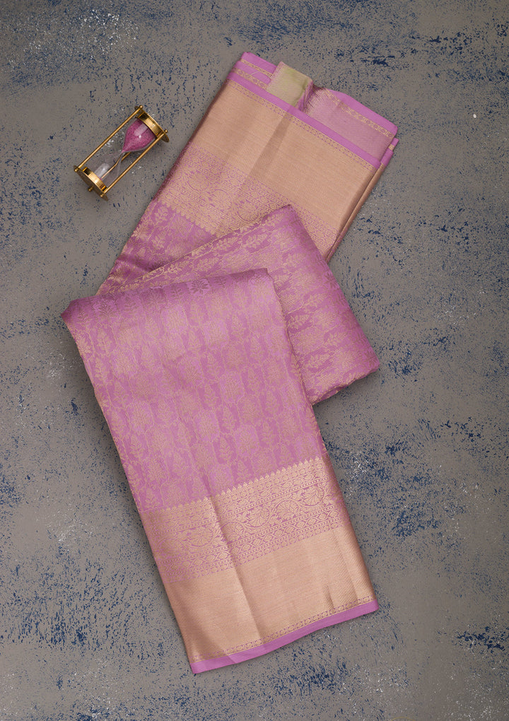 Lavender Zariwork Pure Silk Saree