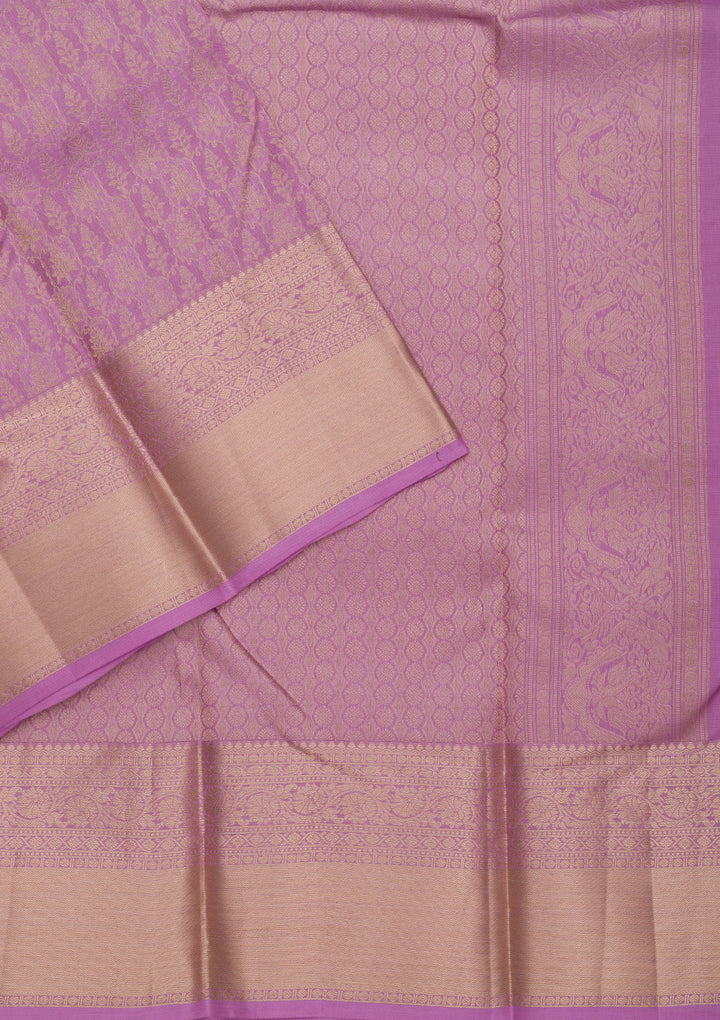 Lavender Zariwork Pure Silk Saree