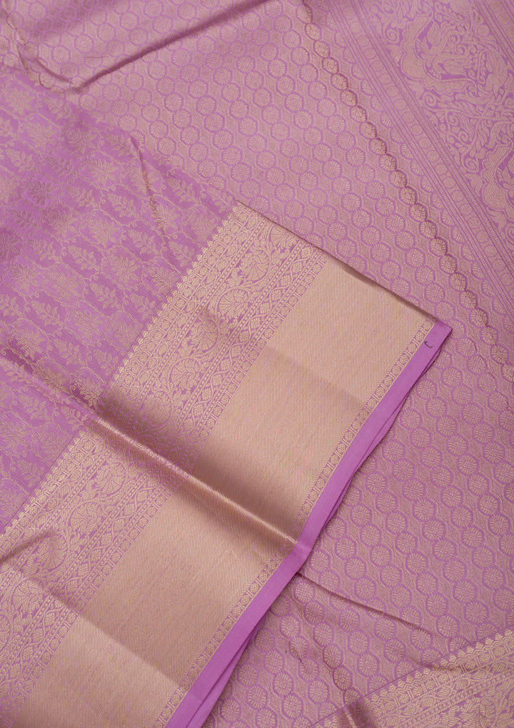 Lavender Zariwork Pure Silk Saree