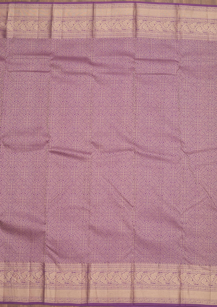 Lavender Zariwork Pure Silk Saree