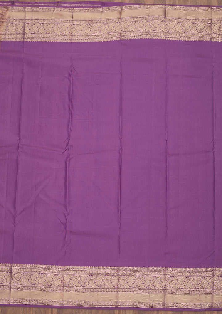 Lavender Zariwork Pure Silk Saree