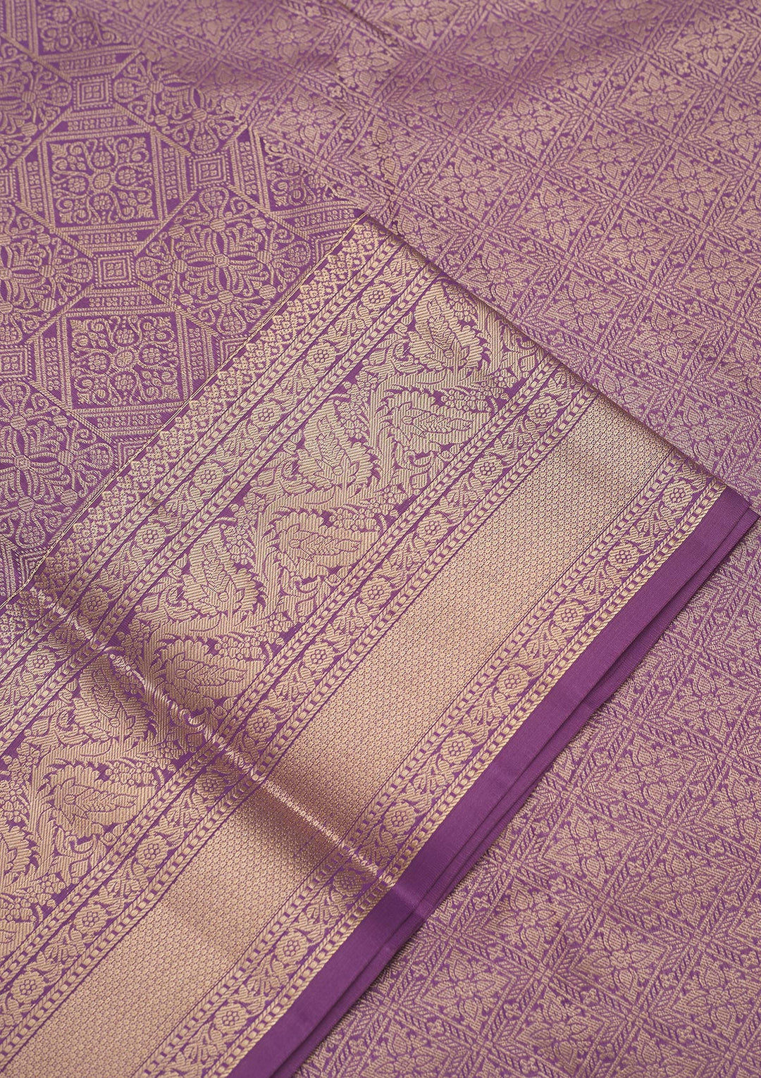 Lavender Zariwork Pure Silk Saree