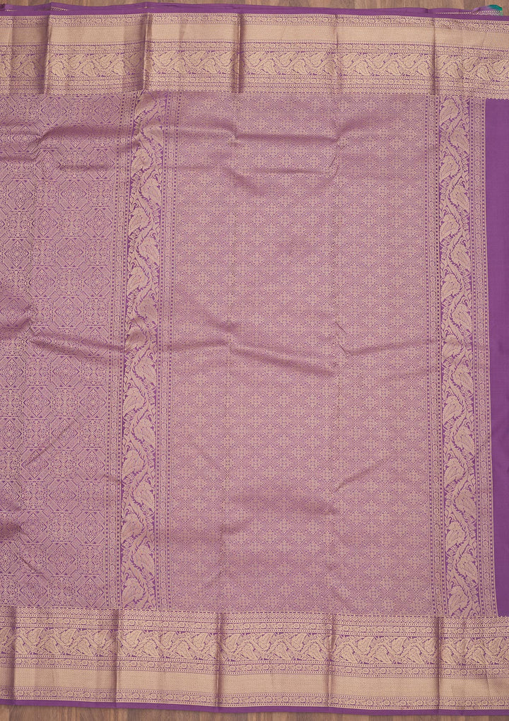 Lavender Zariwork Pure Silk Saree