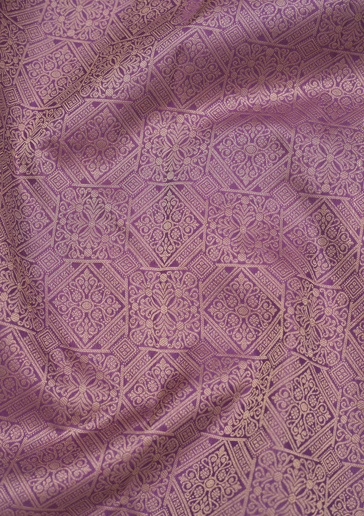 Lavender Zariwork Pure Silk Saree