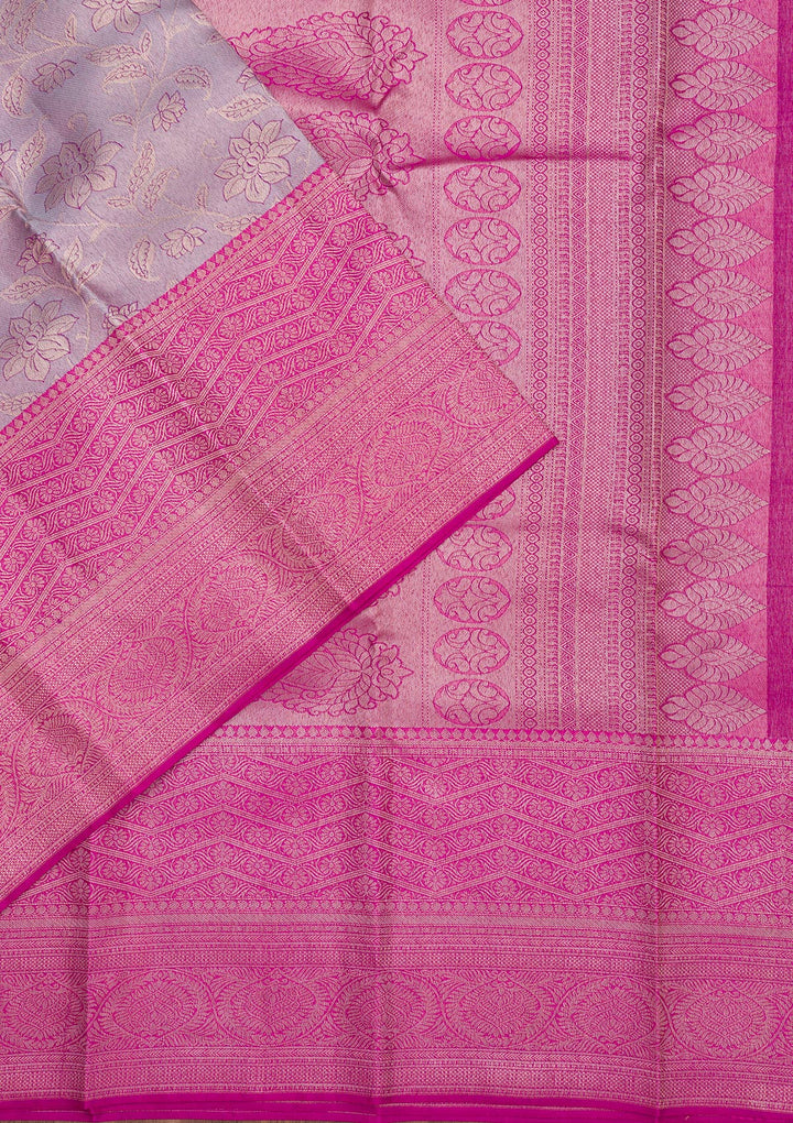 Lavender Zariwork Pure Silk Saree