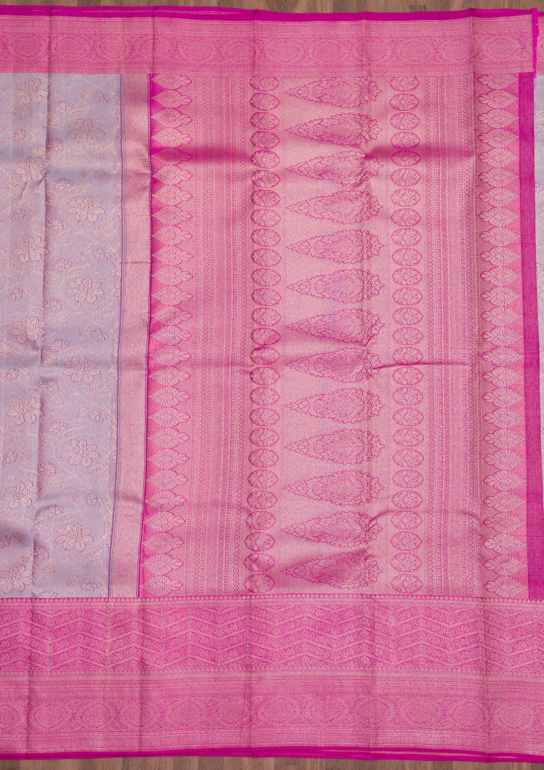 Lavender Zariwork Pure Silk Saree