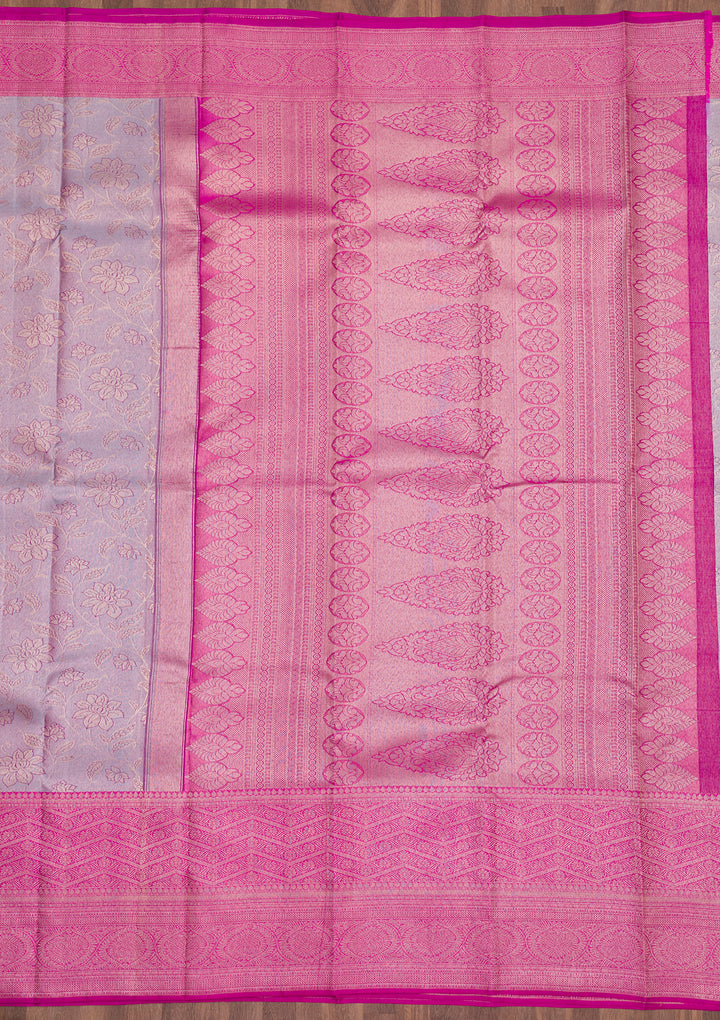 Lavender Zariwork Pure Silk Saree