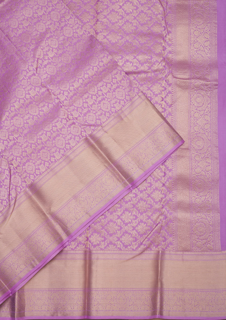 Lavender Zariwork Pure Silk Saree